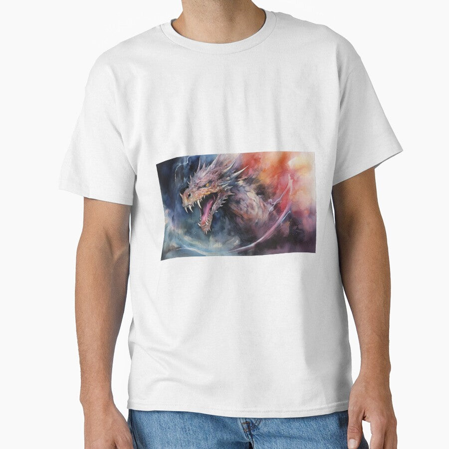 Dark Fantasy Watercolor - Fierce Dragon by Fantasy Masterpiece