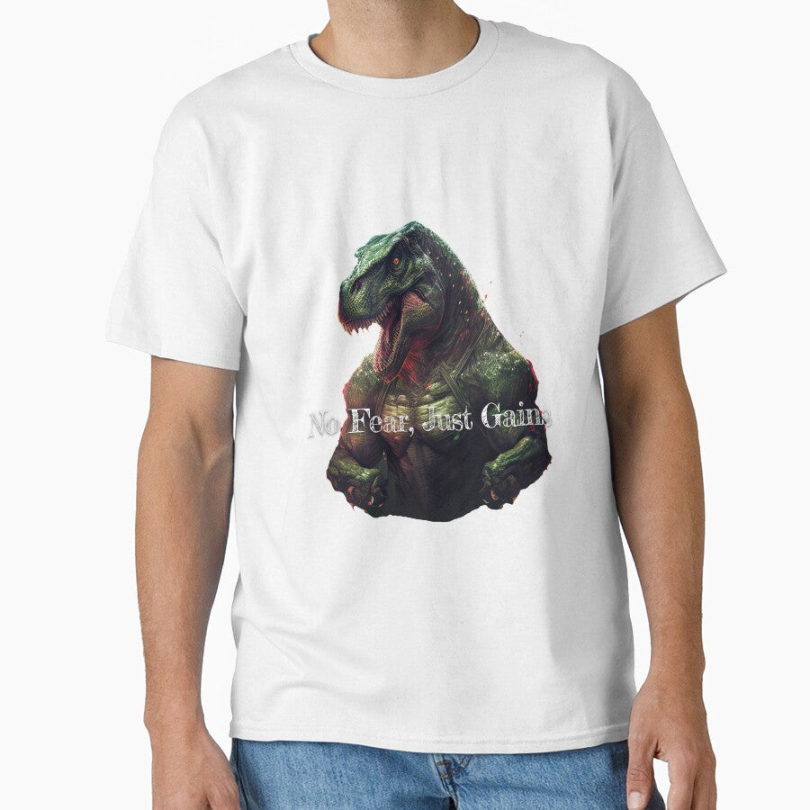 No Fear, Just Gains Bodybuilding Fitness Gym Workout Exercise Merch Print Design by tengamerx