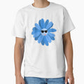 Cute Blue Daisy Cartoon With Sunglasses Sticker by Deep-Fold