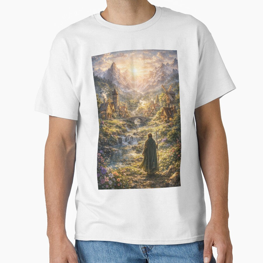 Enchanted Mountain Village – Fantasy Landscape Sunrise by DrizzyV
