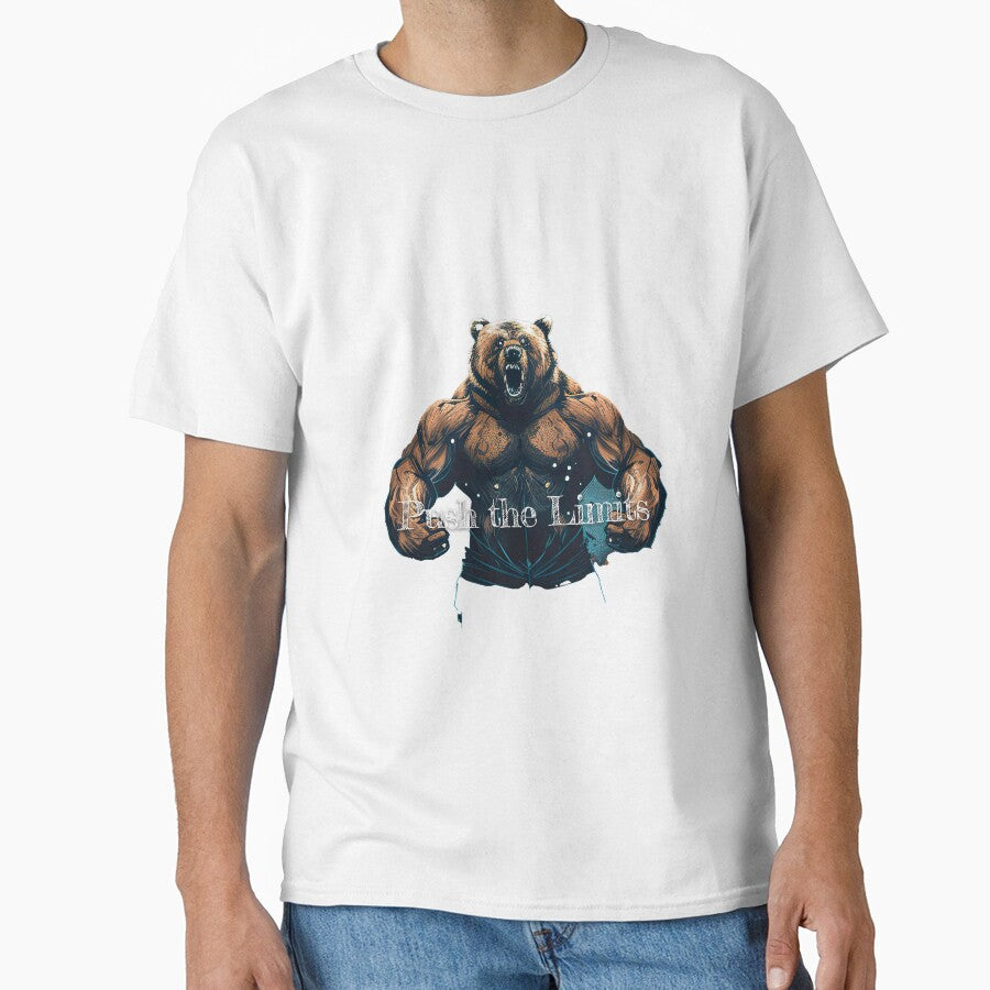 Push the Limits Bodybuilding Fitness Gym Workout Exercise Merch Print  Design by tengamerx