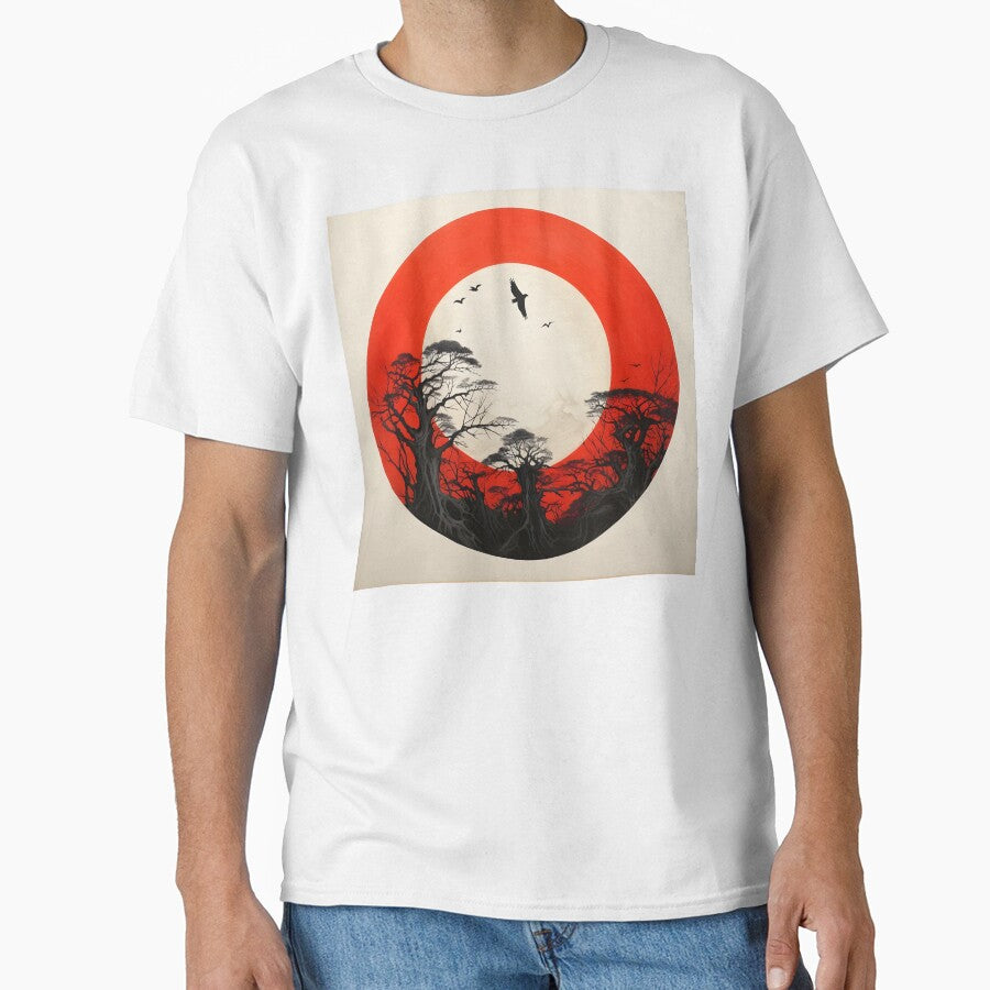 minimalist red sun art print by dcrc