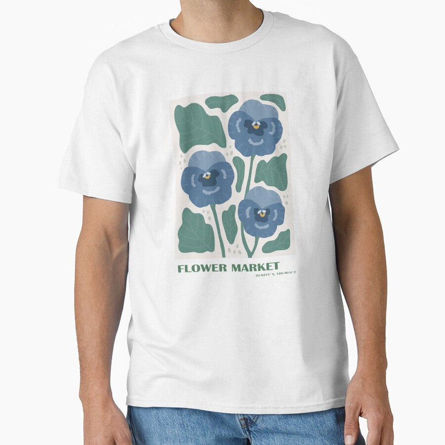 Flower market art print - blue flower by Sophieeeeehu