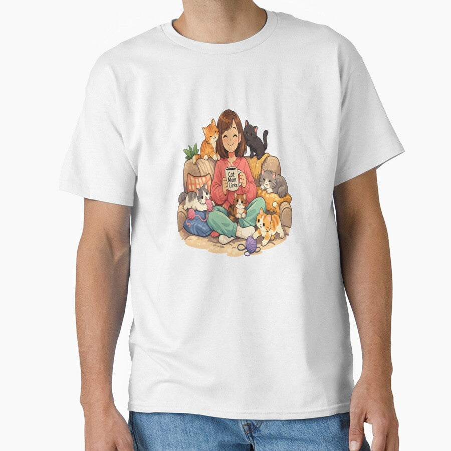Cat Mom Life Cute Cat Lover Design – Cozy Cat Lady Aesthetic Gift for Cat Owners by ArtWaveStudio8