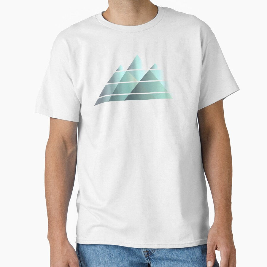 Sage Mountains - Geometric Fade Design by tealtile