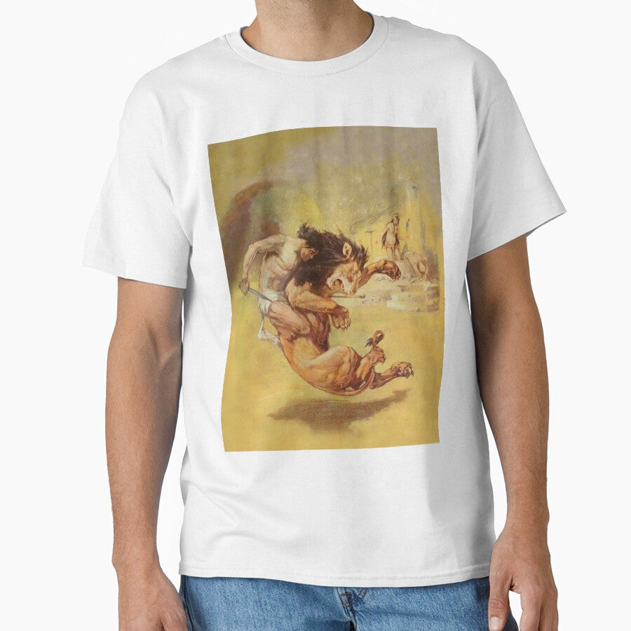 Tarzan wrestling a lion by Vintage Designs +