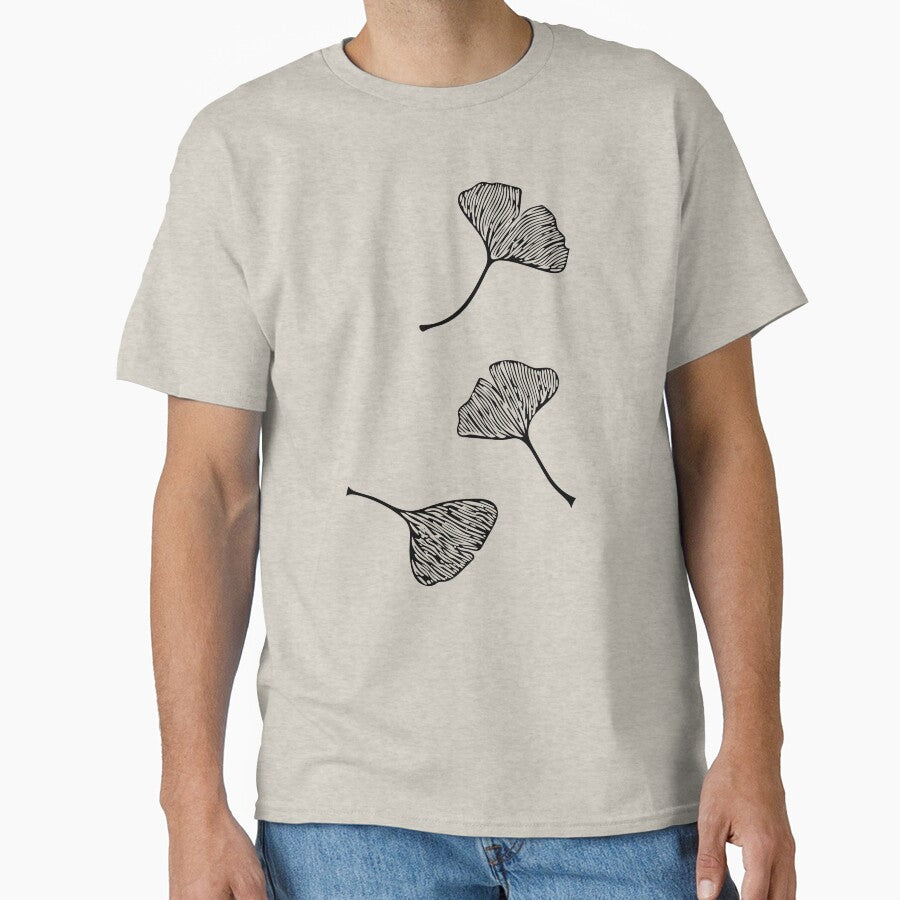 Ginkgo Vector Black on Warm Grey by Beth Thompson