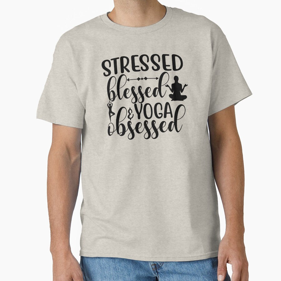 Yoga Quote Stressed Blessed And Yoga Obsessed Motivational Saying by SoccaTamam
