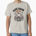 Dog Hair In My Books Again Funny Dog Lover Sticker by KomalArtStudio