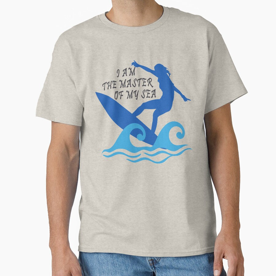 I Am the Master of My Sea – Surfer Quote Ocean Wave Surfing Design by Dimu Co.