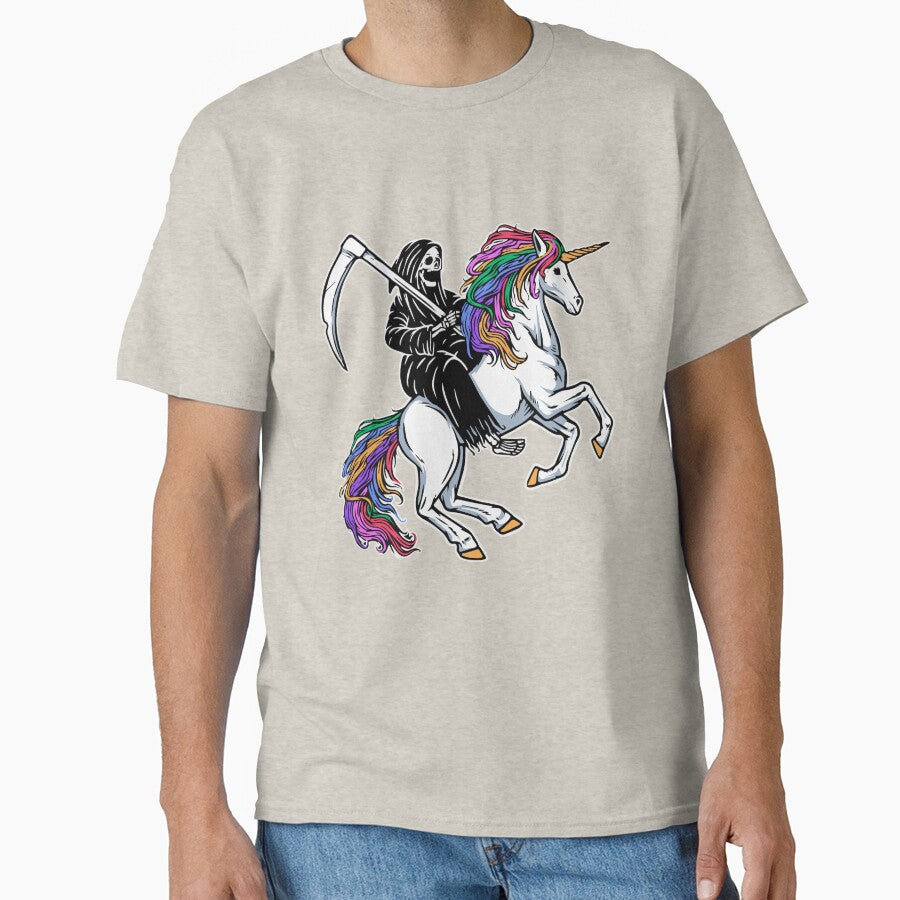 Skull grim riding a unicorn by HichamMissiame