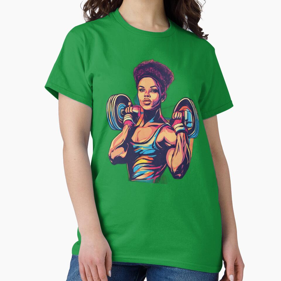 Strong Fitness Woman Illustration – Gym Girl Power Workout Design by Bad7Wear
