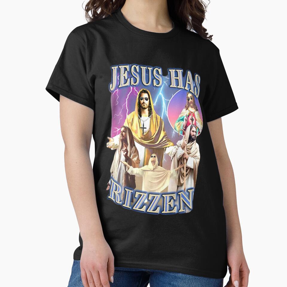 Jesus Has Rizzen Shirt, Christian Bible Faith Cross T-Shirt by Samadeobn