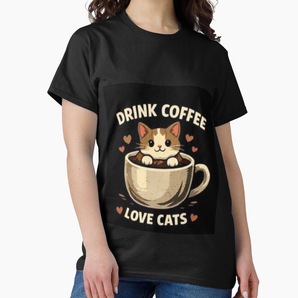 Drink Coffee Love Cats Cute Cat Design. by soumayashop