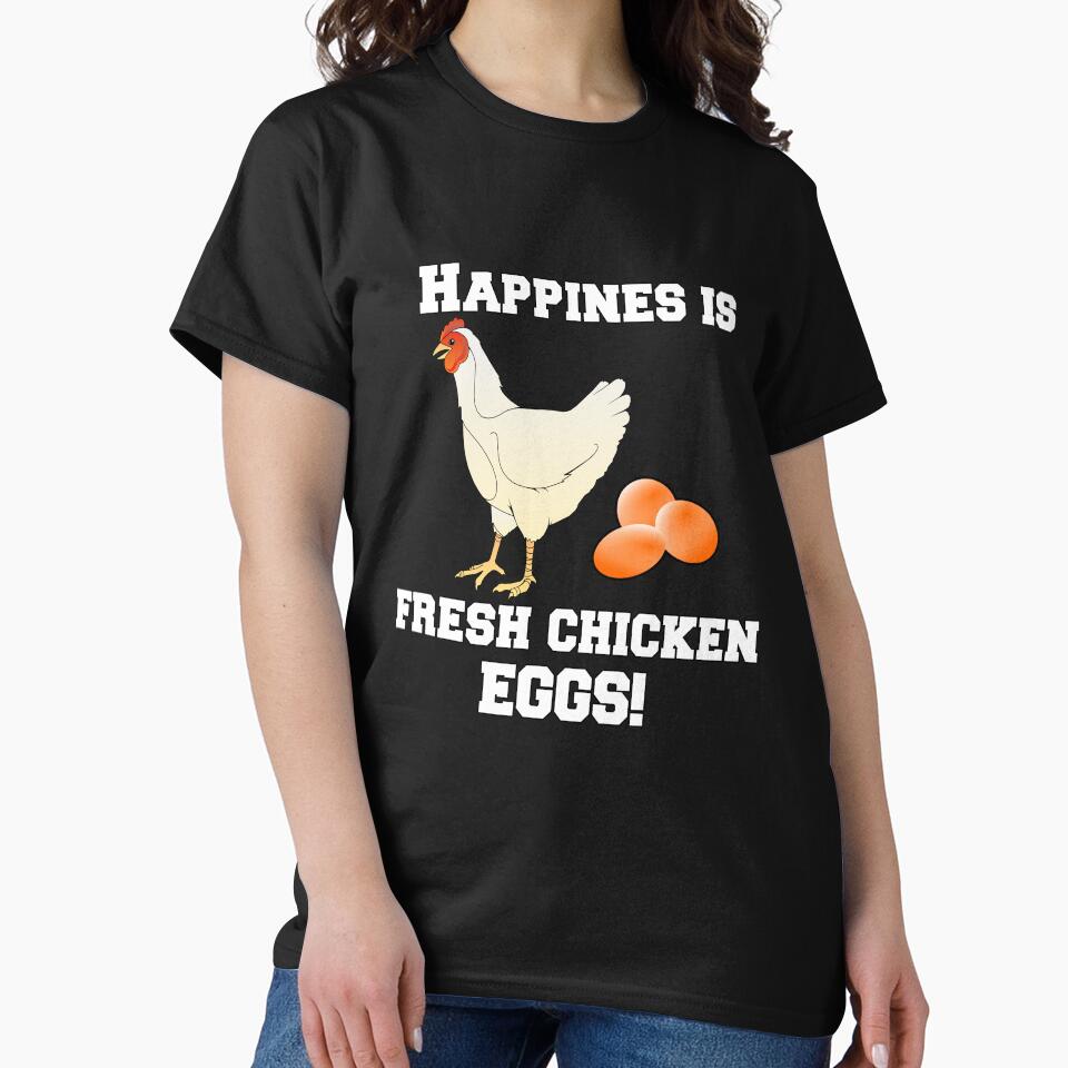 Funny Chicken Farmer Humor Happiness Is Fresh Chicken Eggs by fantasticdesign