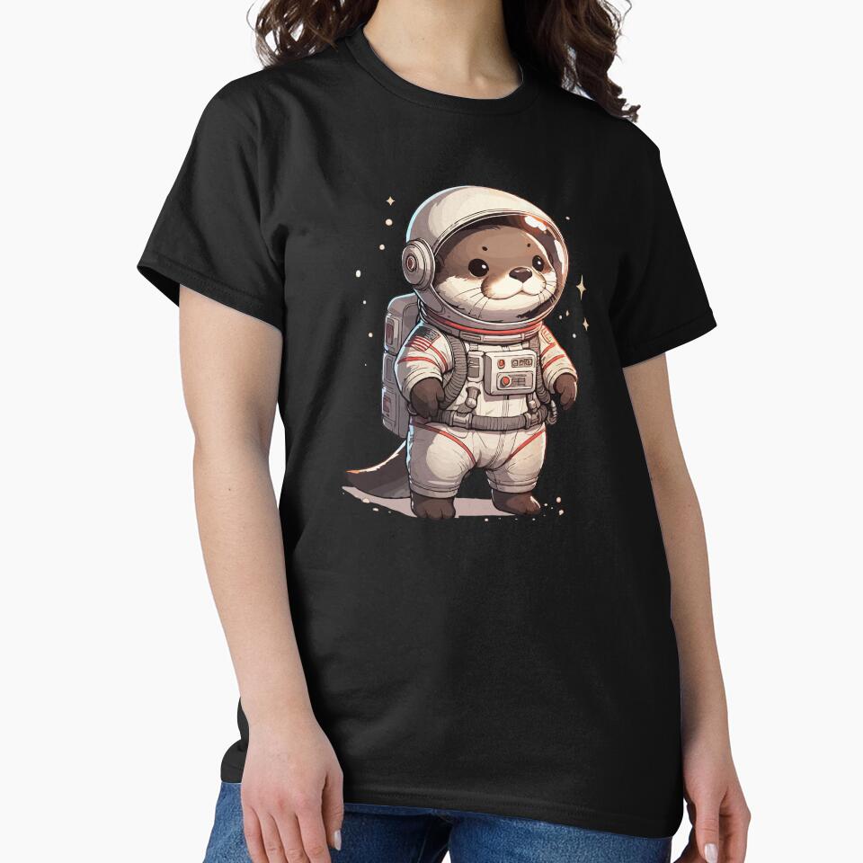 Cute Otter Space Astronaut by TomFrontierArt