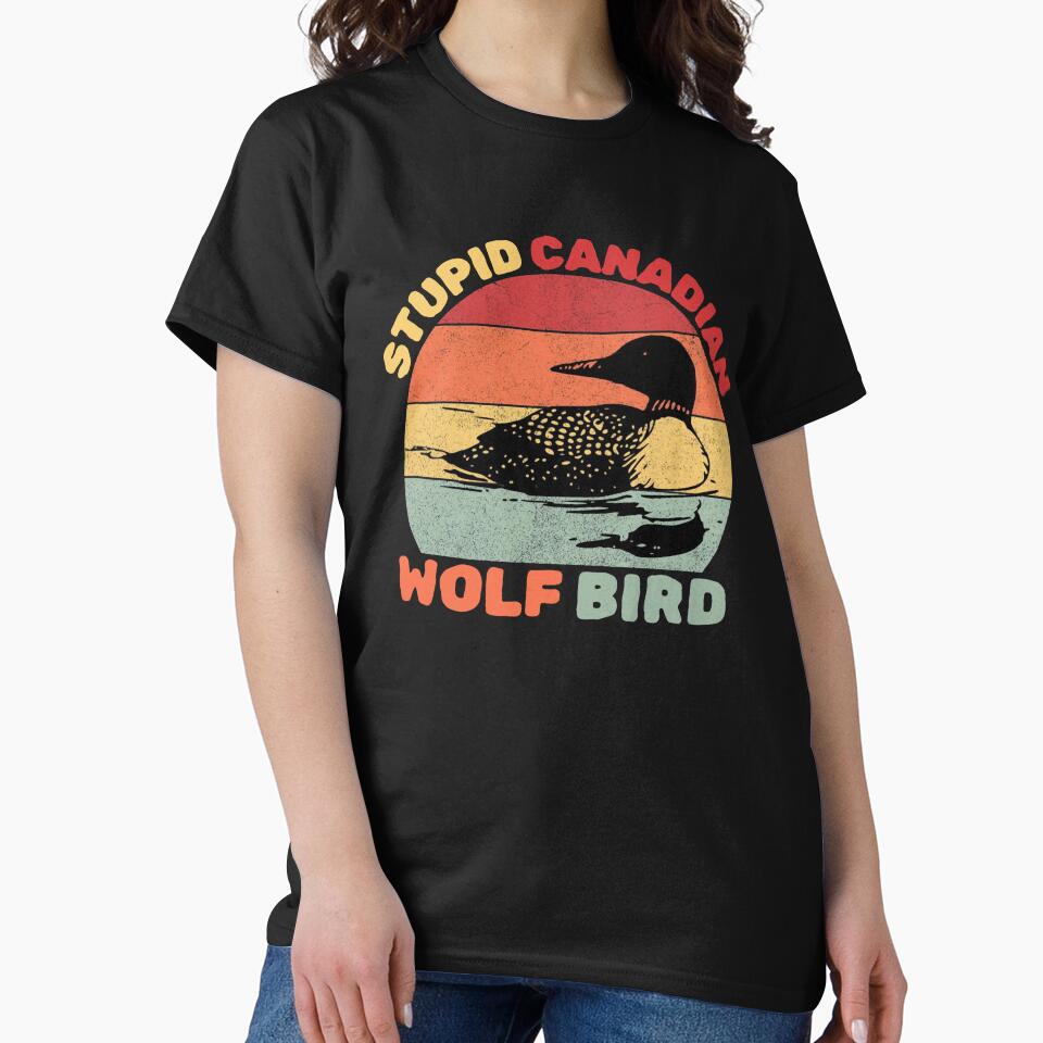 Funny Stupid Canadian Wolf Bird Retro Romance by GesanoSchuza