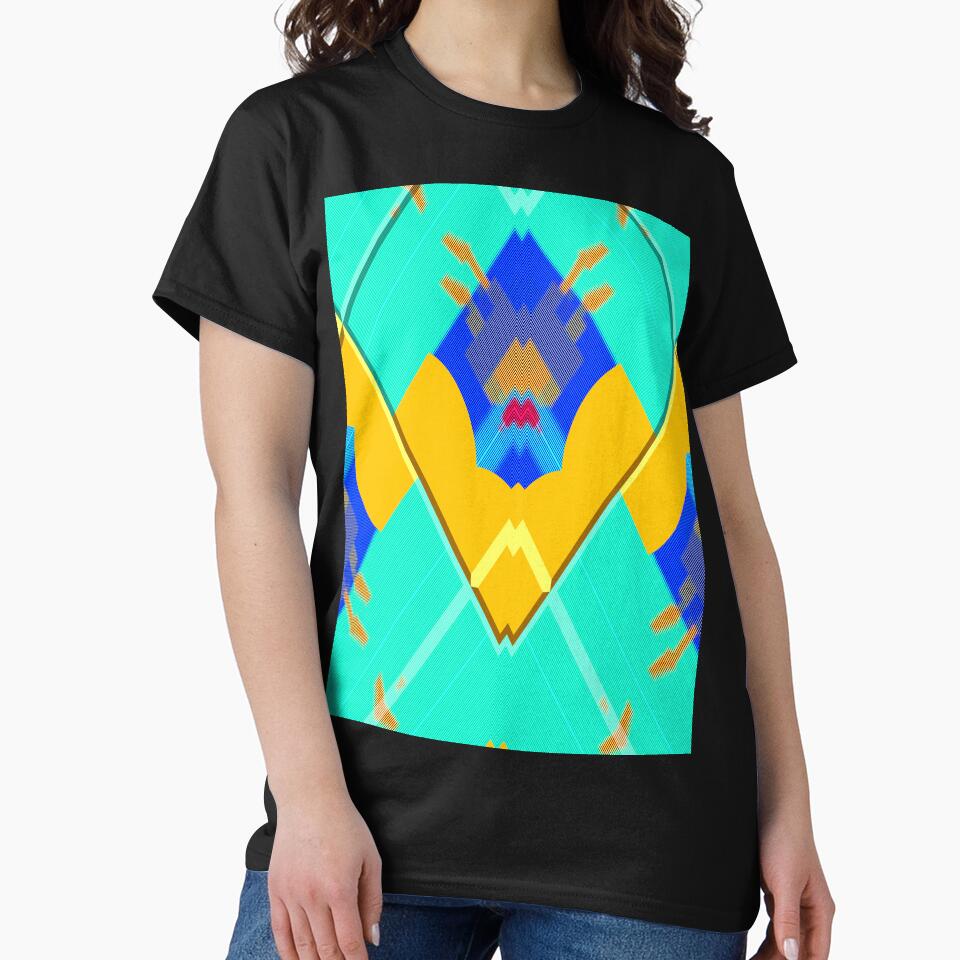 Vibrant music abstract geometric minimalist guitar exotic summer blue - sunny gift for guitarists musicians and minimalist music and guitar lover by Ralek