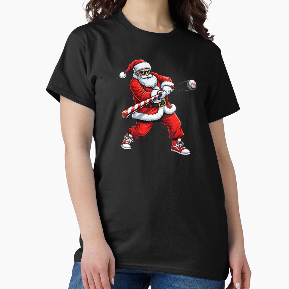 Christmas Baseball Santa Funny Holiday Sports Style by miaa-artistshop