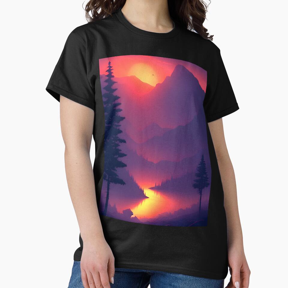 Find Your Perfect Minimalist Landscape Mountain Trees Print: From Art to Home Decor by supeart
