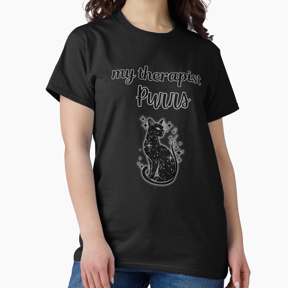 Cat Therapist on Black by MaevePayntr