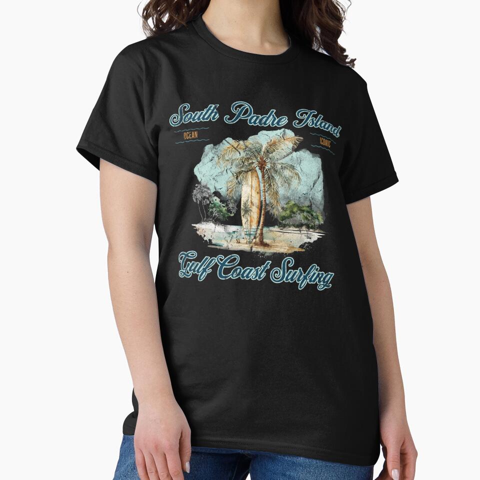 Vintage South Padre Island Gulf Coast Surfing Design by OceanIconic