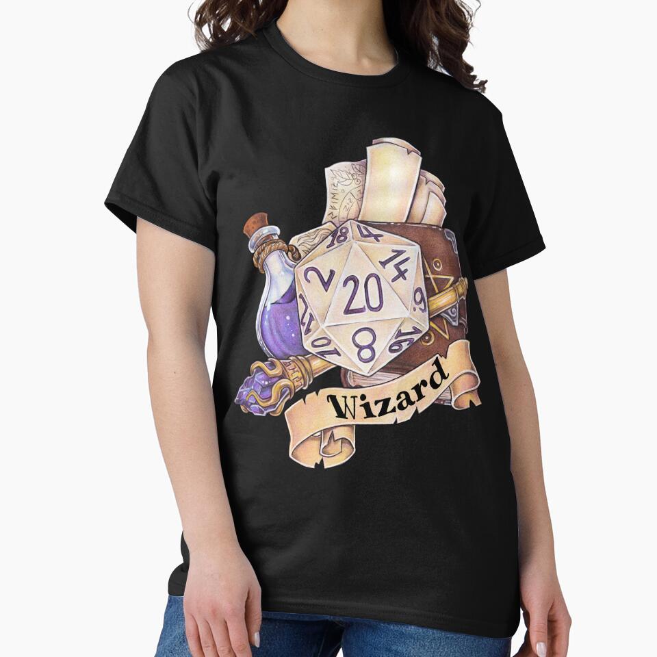 Role-playing game tabletop D20 dice gift wizard by ZadzeneaArt
