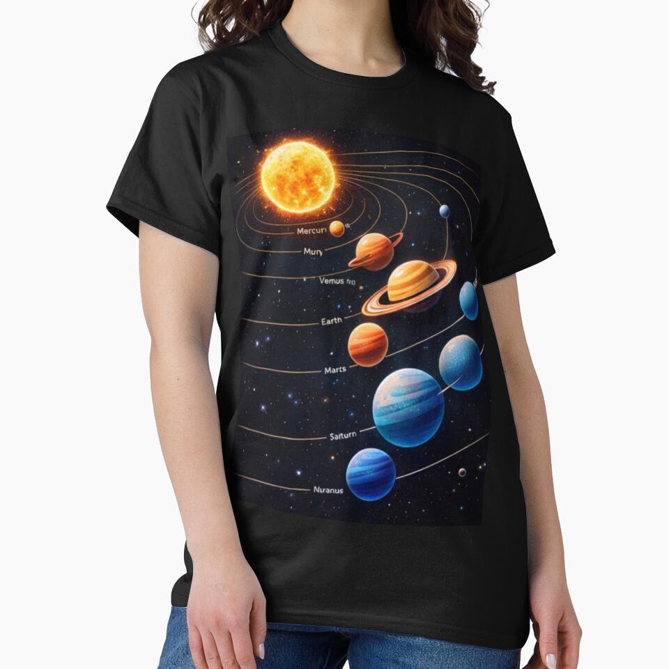 Solar System Minimal Space Art by Bizertart