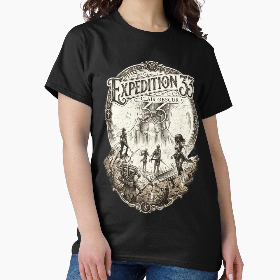 Expedition 33 Clair Obscur Vintage Cabinet 90s Style Turn-Based RPG T-Shirt by Senpaiwaves