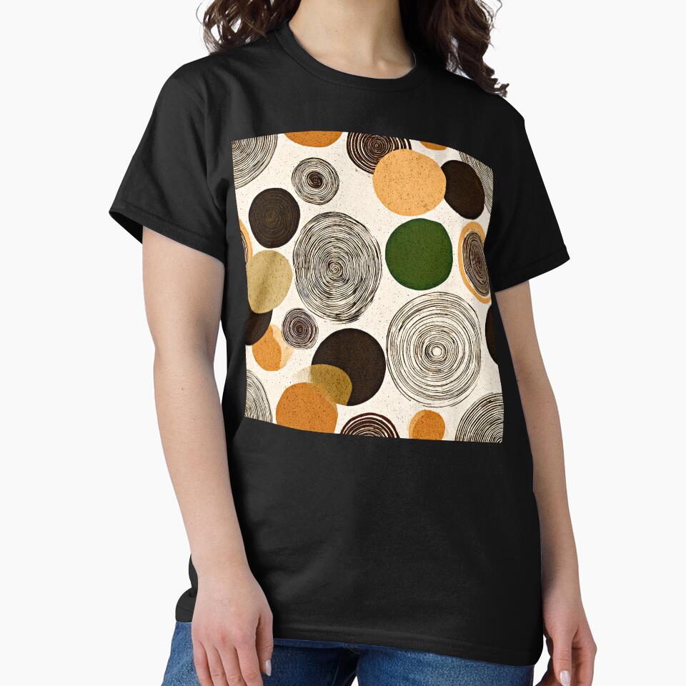 Boho-Inspired Earthtone-Colored Circles Abstract Scattered Pattern by DEC02