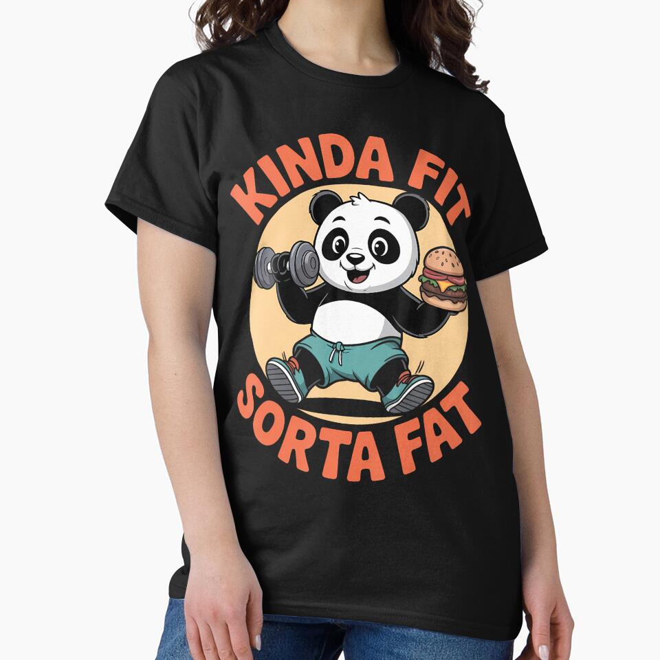 Kinda Fit Sorta Fat Funny Gym Cute Panda Retro by PeggyBeverly