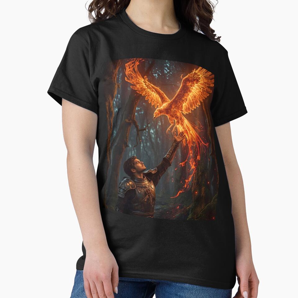 The Warrior & The Firebird — Dark Gothic Fantasy Art by PolarisQuill