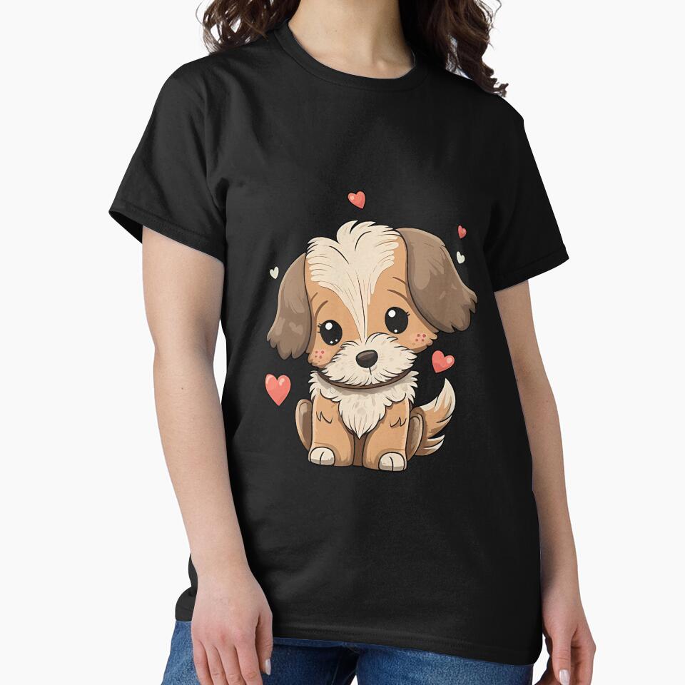 Cute Dog With Hearts for Dog Lovers by Vexel Studio