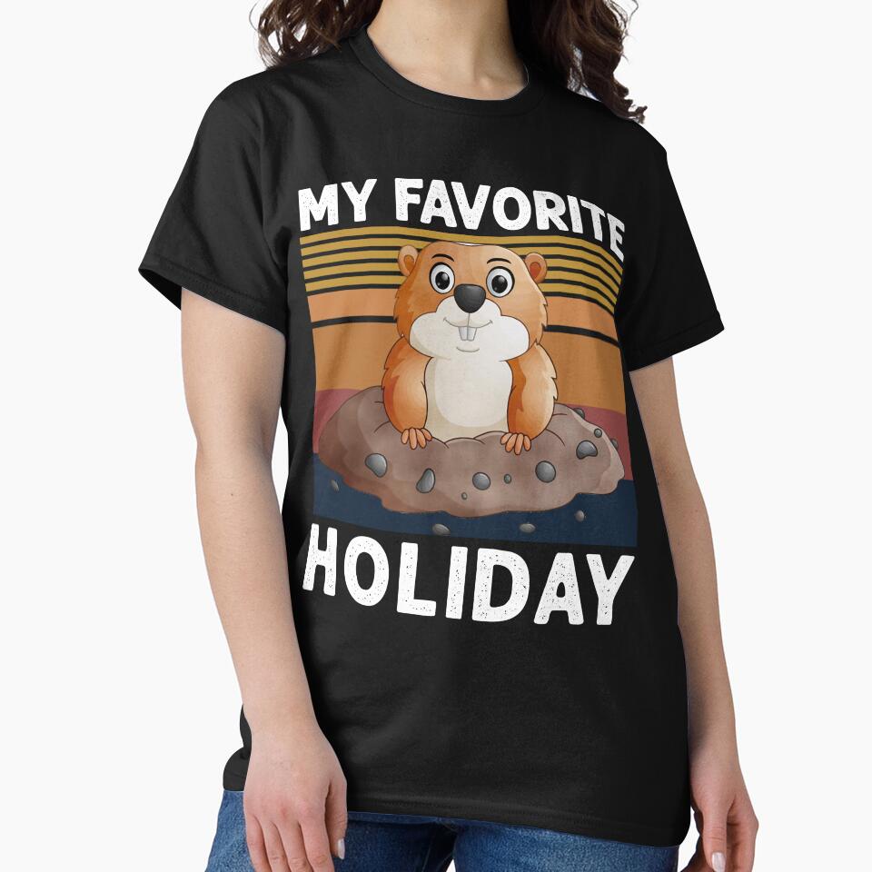 My Favorite Holiday Ground Hog - Retro Groundhog by Masaw