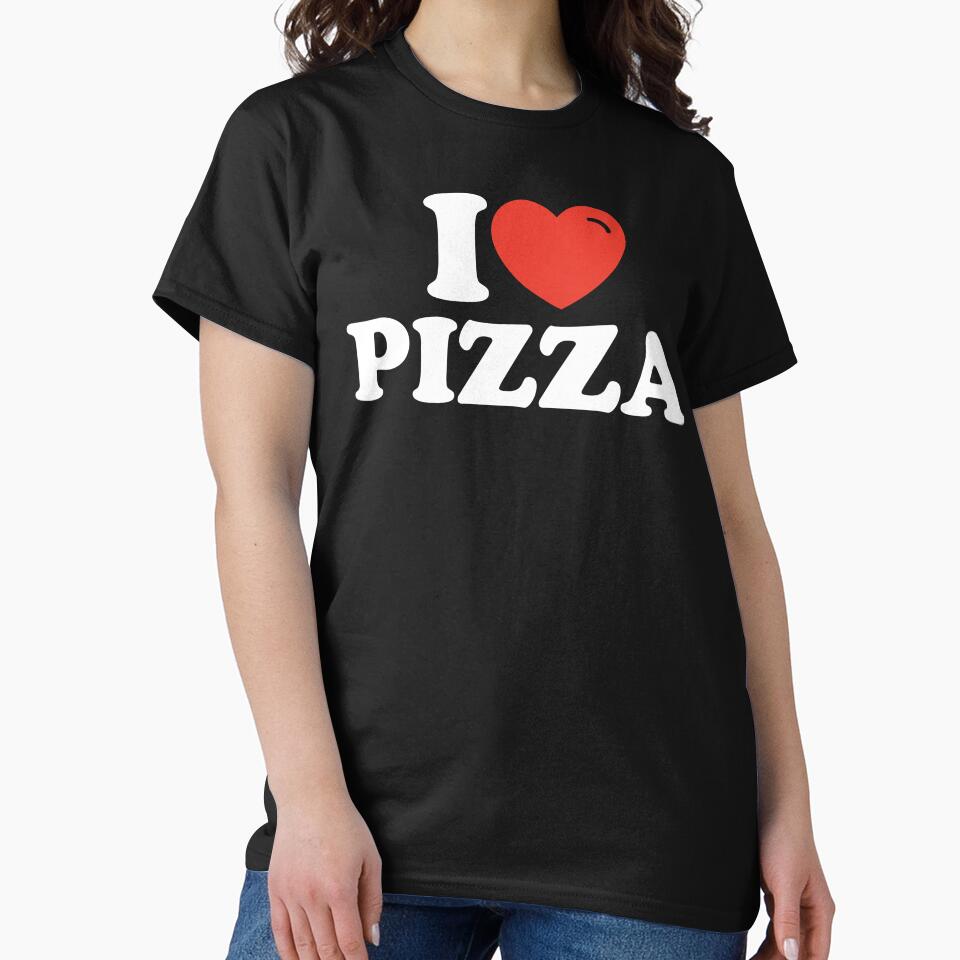 I Love Pizza - Bold Heart Pizza Lovers Typography by Shape Snip Studio
