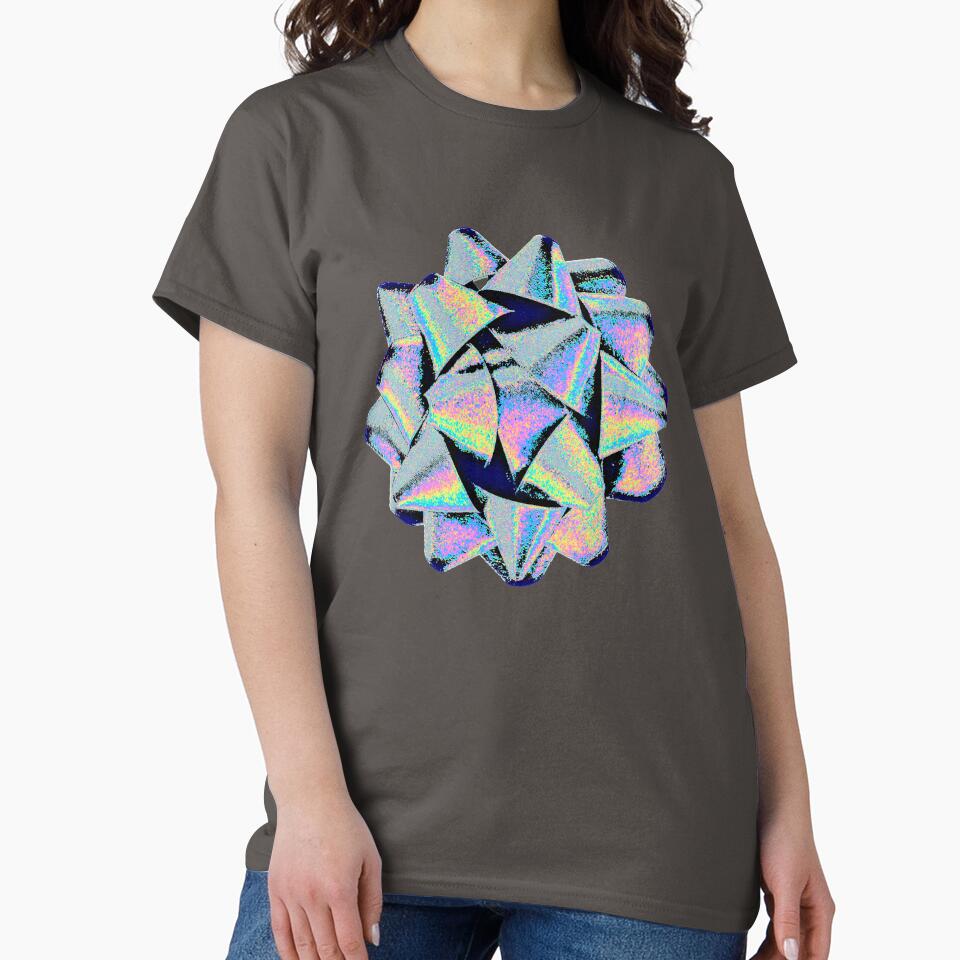Silver Holographic Bow by dinaaaaaah