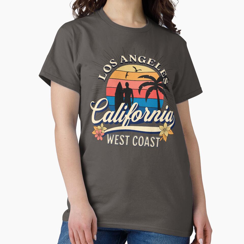 Beaches Surfing Los Angeles California by CattlettArt