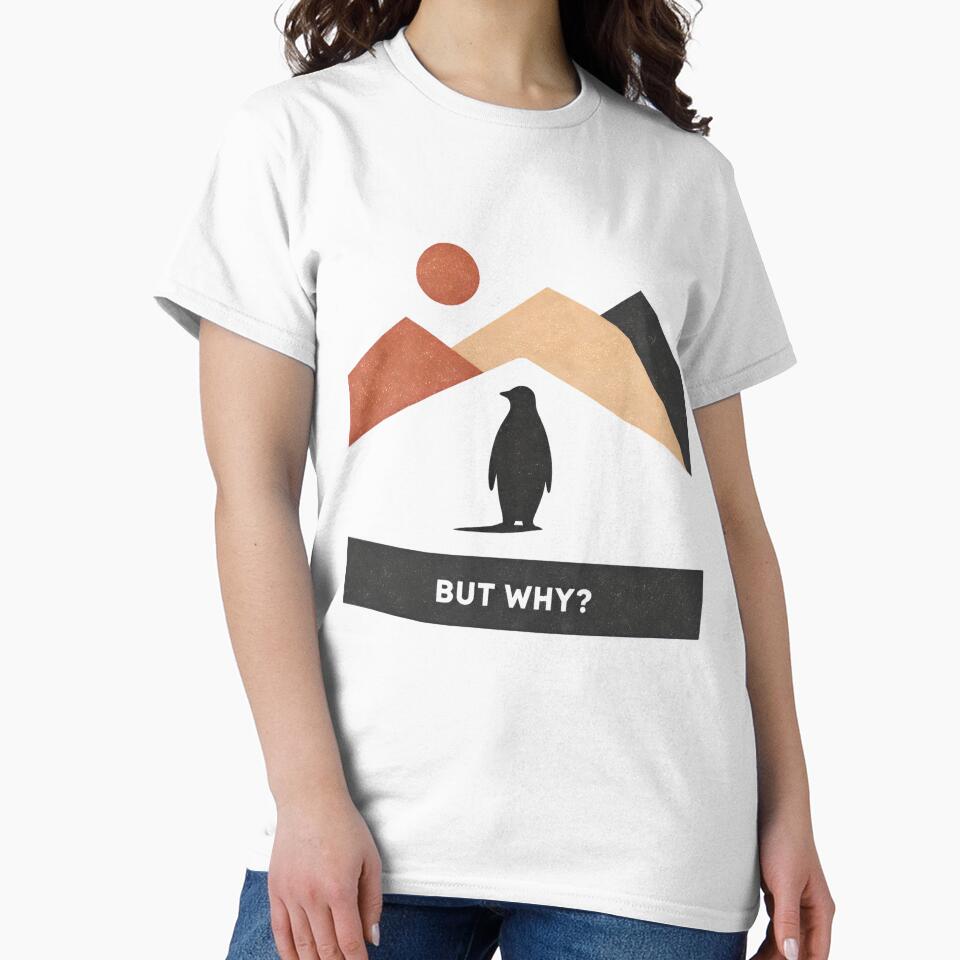 But Why? Surreal Penguin Geometric Landscape Art by swanwon Store