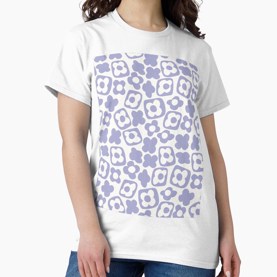 BOHO BOXY MODERN FLOWER PATTERN LILAC MAUVE by blomastudios