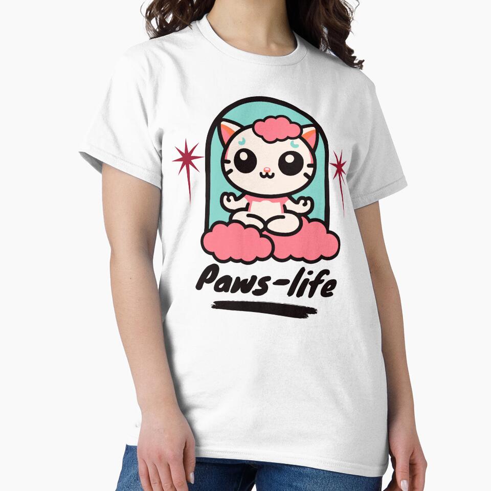 Paws-Life – Cute Meditating Cat Yoga Design by onlin3boutiqu3