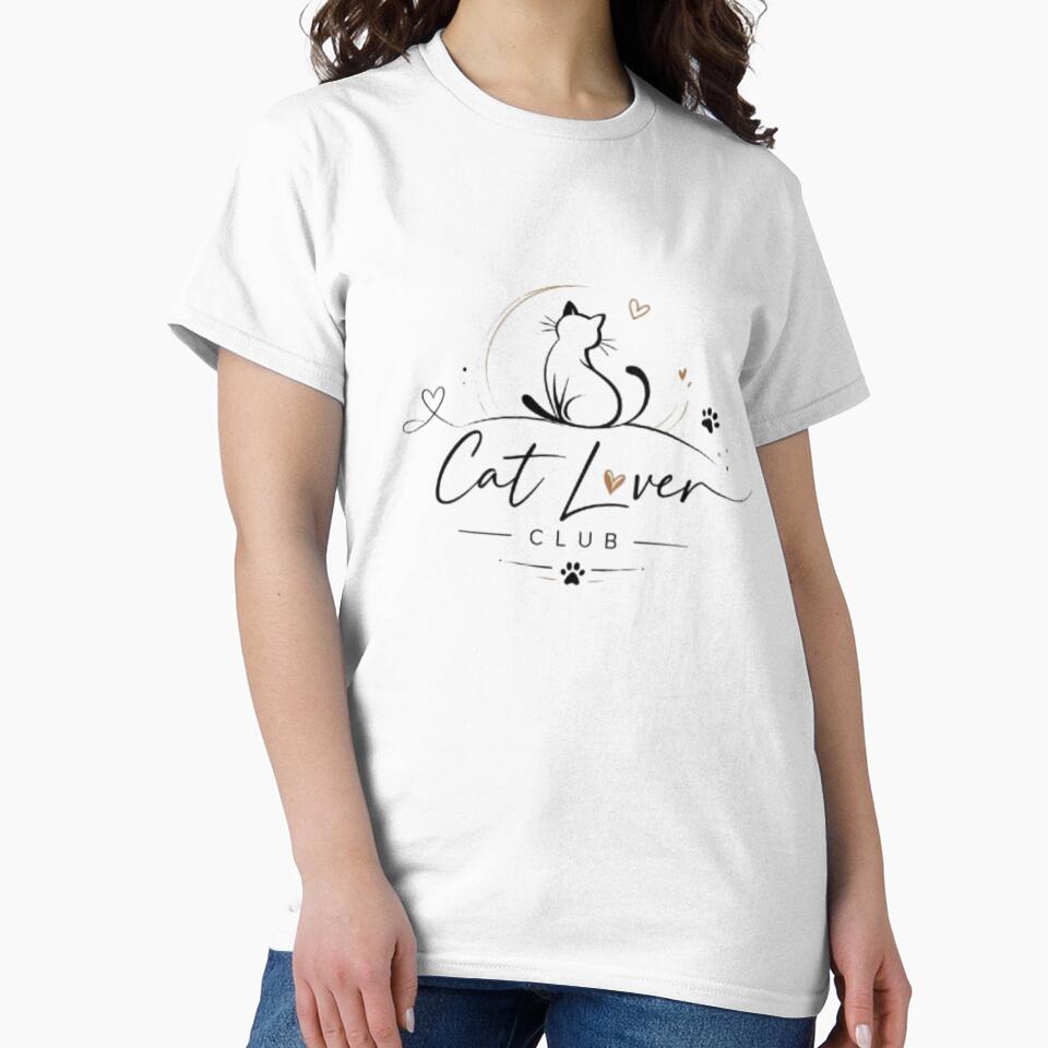 Minimal Cute Cat Lover Club Aesthetic Cat Design by Sanika arts