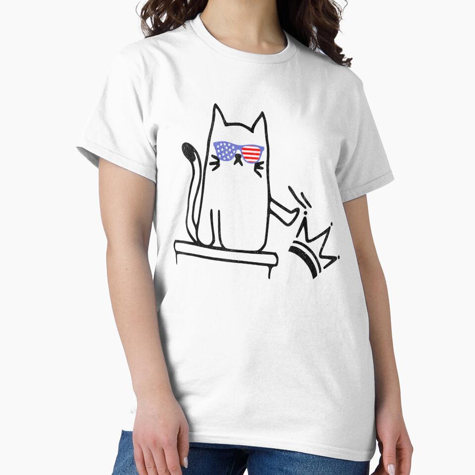 Cat No Kings in America Funny Political Cat Lady by ivotee