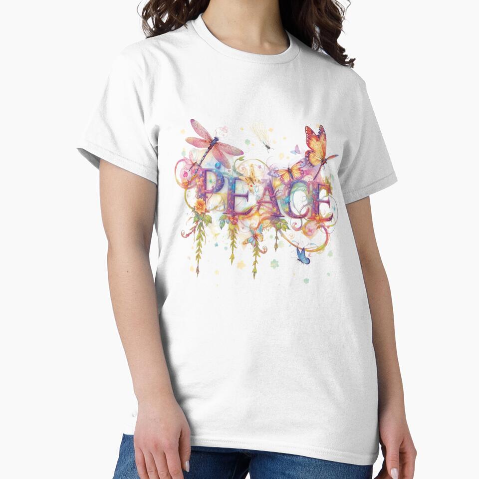 The Word Peace with Butterflies and Flowers by Soulstar Designs