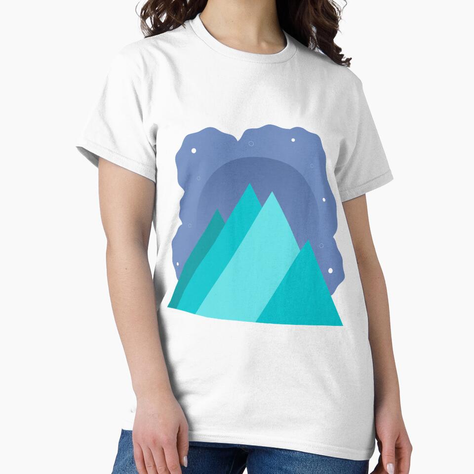 TEAL MOUNTAINS PURPLE NIGHT SKY MINIMALIST ILLUSTRATION Purple BG by MiraiDesigns by miraidesigns