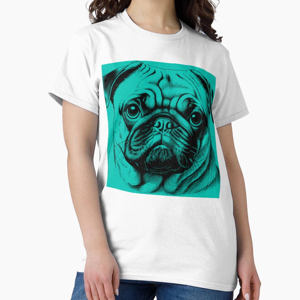 Portrait of a Pug by Flower Magic