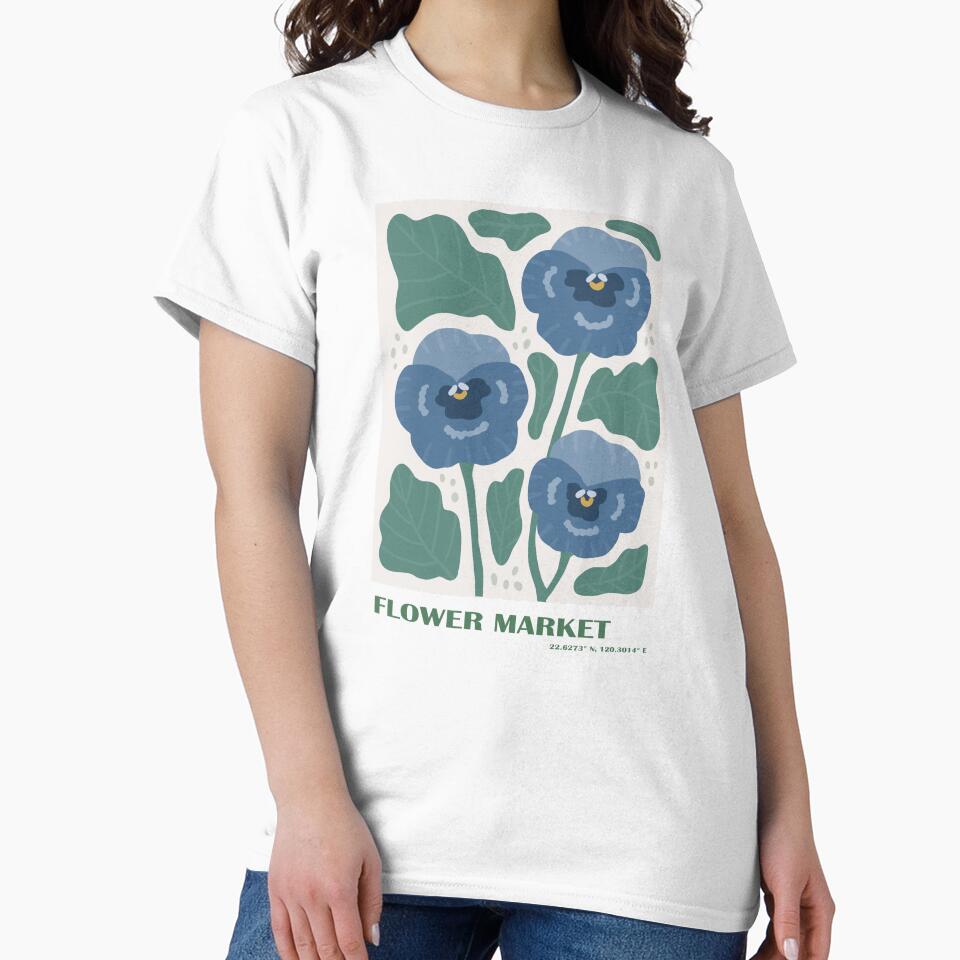 Flower market art print - blue flower by Sophieeeeehu