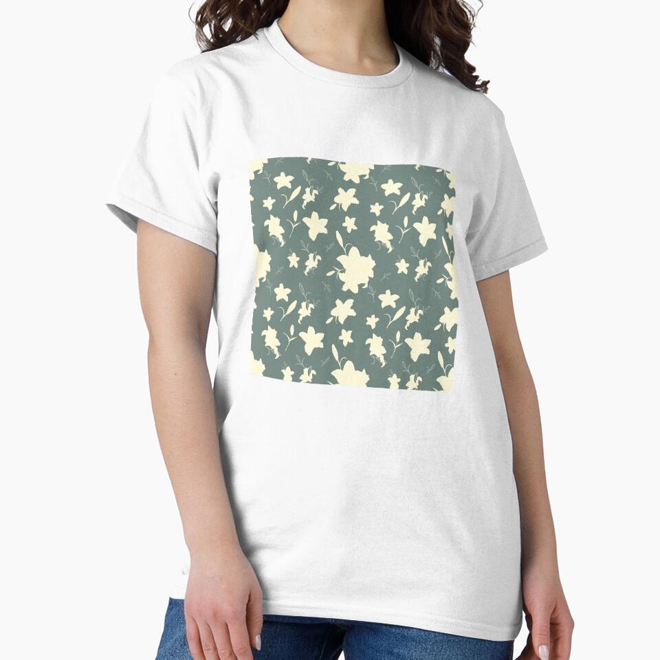 Bohemian Blue and creamy pastel Floral Line Pattern by Yana Mustafina | Boho Soulful Designs
