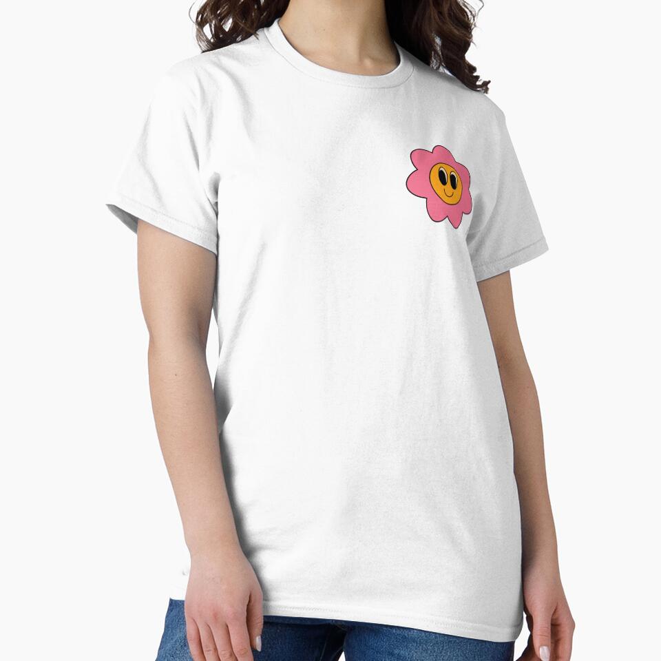 Happy Pink Daisy – Cute Retro Kawaii Flower Face by goodsunday28