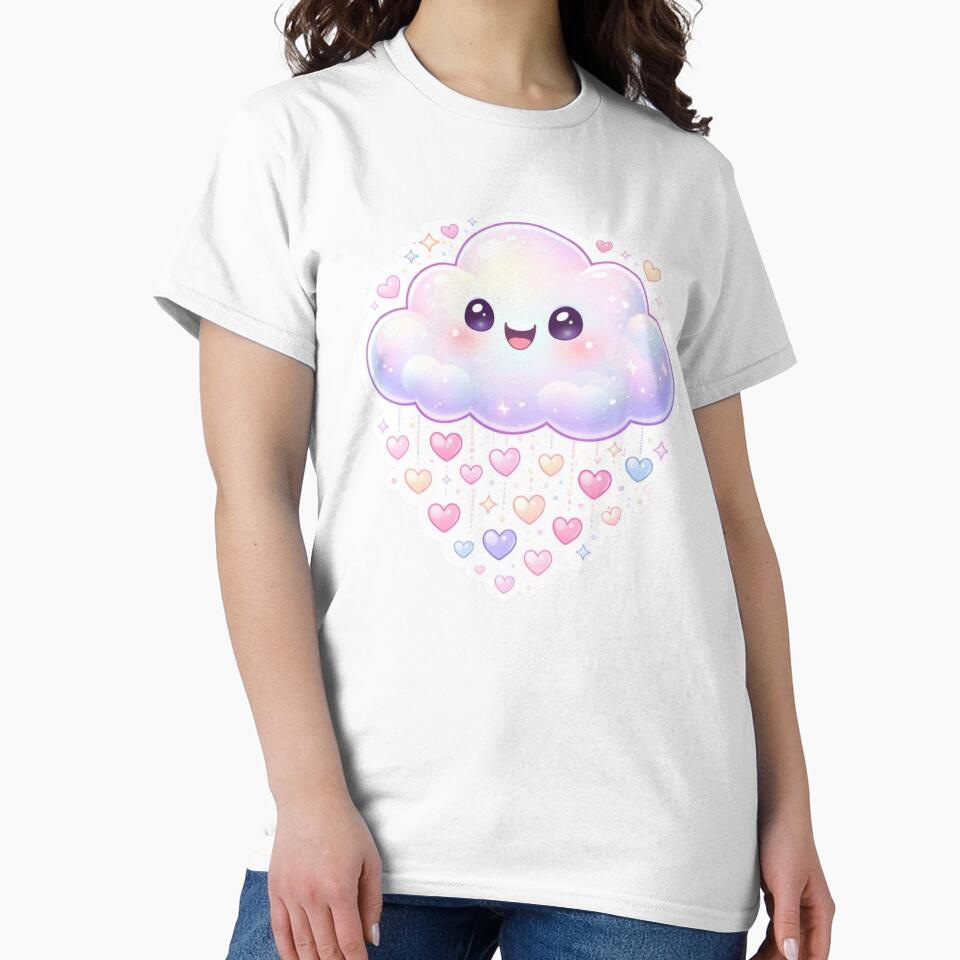 Kawaii Cloud Love Rain Sticker | Cute Pastel Heart Cloud Aesthetic | Soft Girl Dreamy Vibes by Dasts Cart