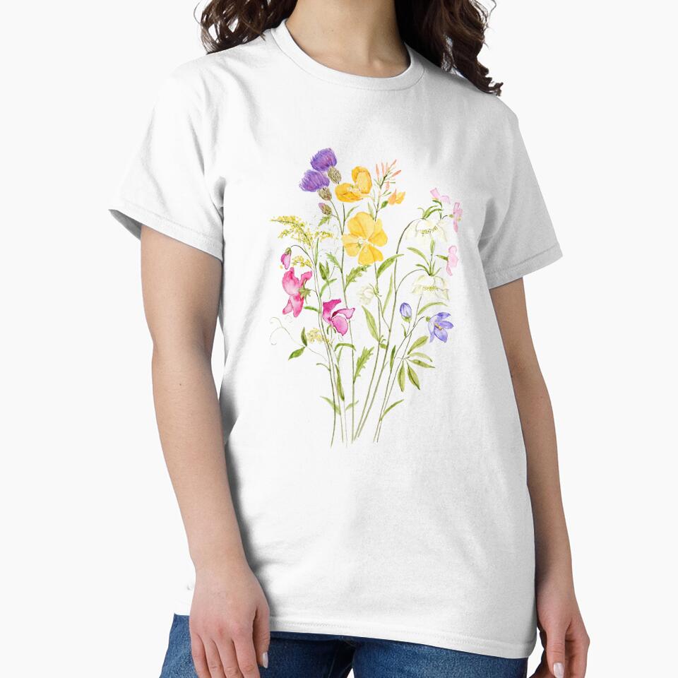 hand painted pink yellow white and purple wildflower 2020 by ColorandColor